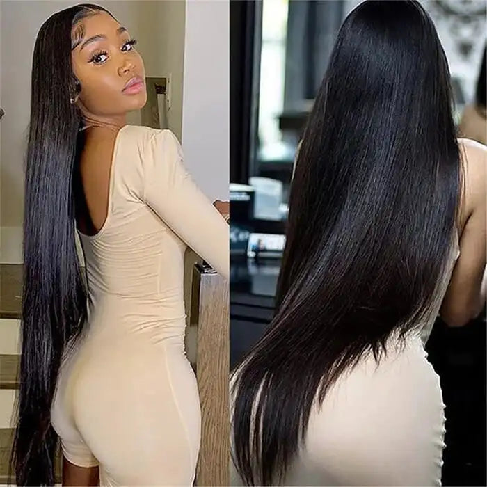 Virgin Straight 13x4 Transparent HD Lace Frontal  Wigs Human Hair Wig Glueless Pre Plucked Lace Wig