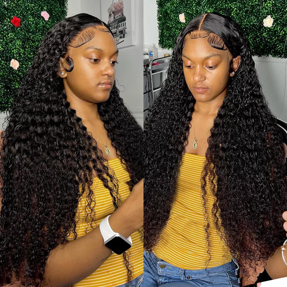 Virgin Water Wave 13x4 Transparent HD Lace Frontal  Wigs Human Hair Wig Glueless Pre Plucked Lace Wig