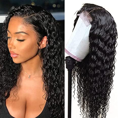 Virgin Deep Wave 5*5 Transparent HD Lace Closure Wigs Human Hair Wig Glueless Pre Plucked Lace Wig