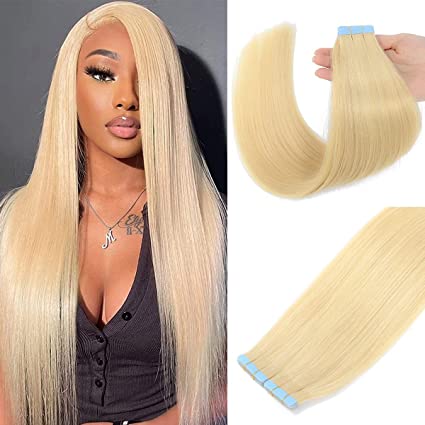 Tape in Hair Extensions Remy Human Hair Natural Black 100% Brazilian Virgin Real Human Hair Tape in Extensions 16-24 inches 50g/pack 20pcs Straight Seamless Skin Weft Tape Hair Extensions